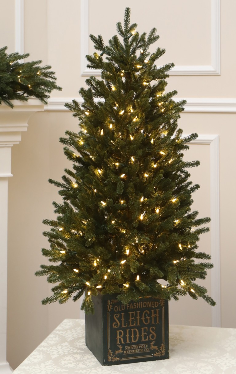 Cserepes műfenyő 100% 3D levéllel-LED 200-Norway Spruce 122 cm